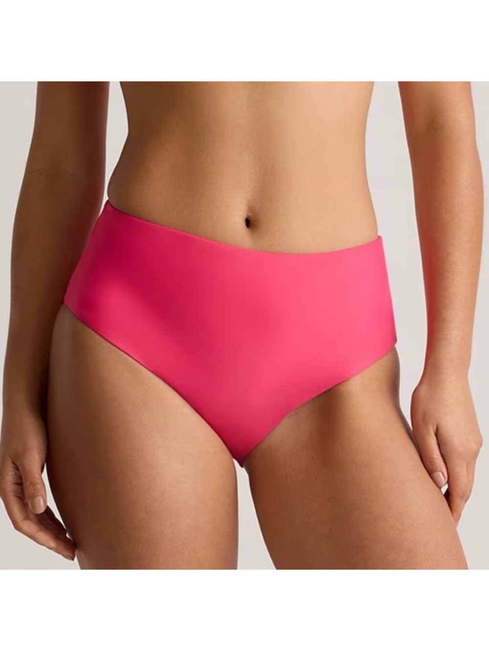 NWT QUINCE Italian High-Rise Bikini Bottom XS Berry 2040